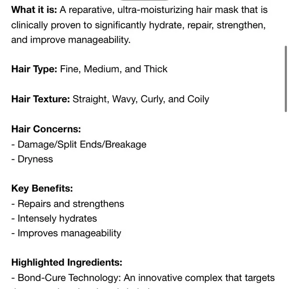 5/$25 🎆 NEW amika The Kure Intense Bond Repair Hair Mask 1.0 oz - Picture 7 of 8